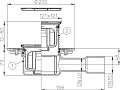 HL510NPR-3000 Трап 40/50 горизонт СУХОЙ &amp;quot;PRIMUS&amp;quot; KLICK-KLACK решетка 11,5х11,5 нерж сталь